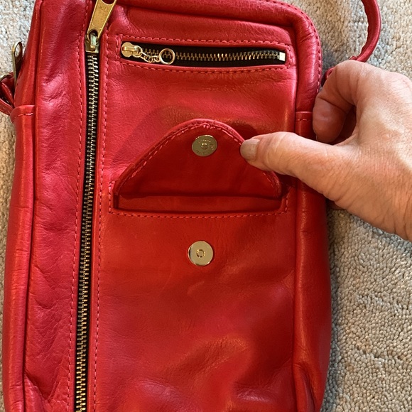 Genuine leather red crossbody handbag - Picture 6 of 6